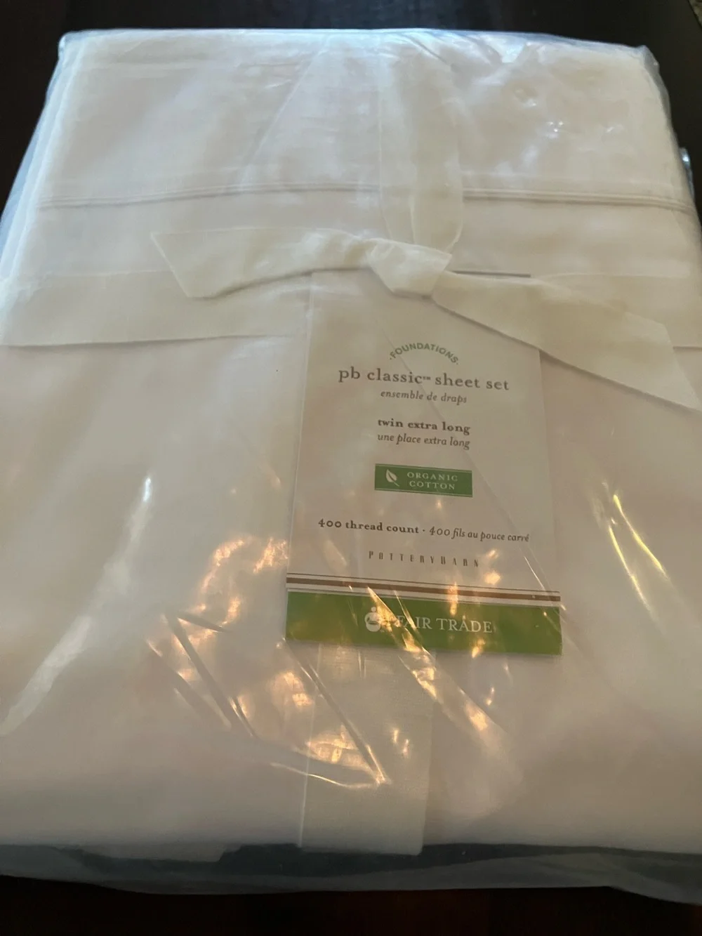 Pottery Barn White Classic Sheet Set - Twin Extra Long 400 thread count